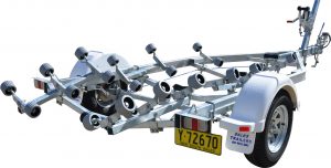 Single Axle Braked Multi Roller Boat Trailer-0