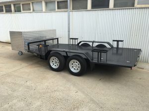car trailer with tool box
